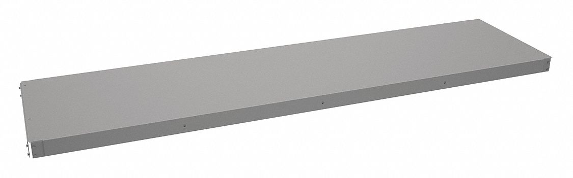 Shelf: 96 in   x 24 in, 2, 600 lb Load Capacity, Steel, 16 ga Decking, Gray, Shelf