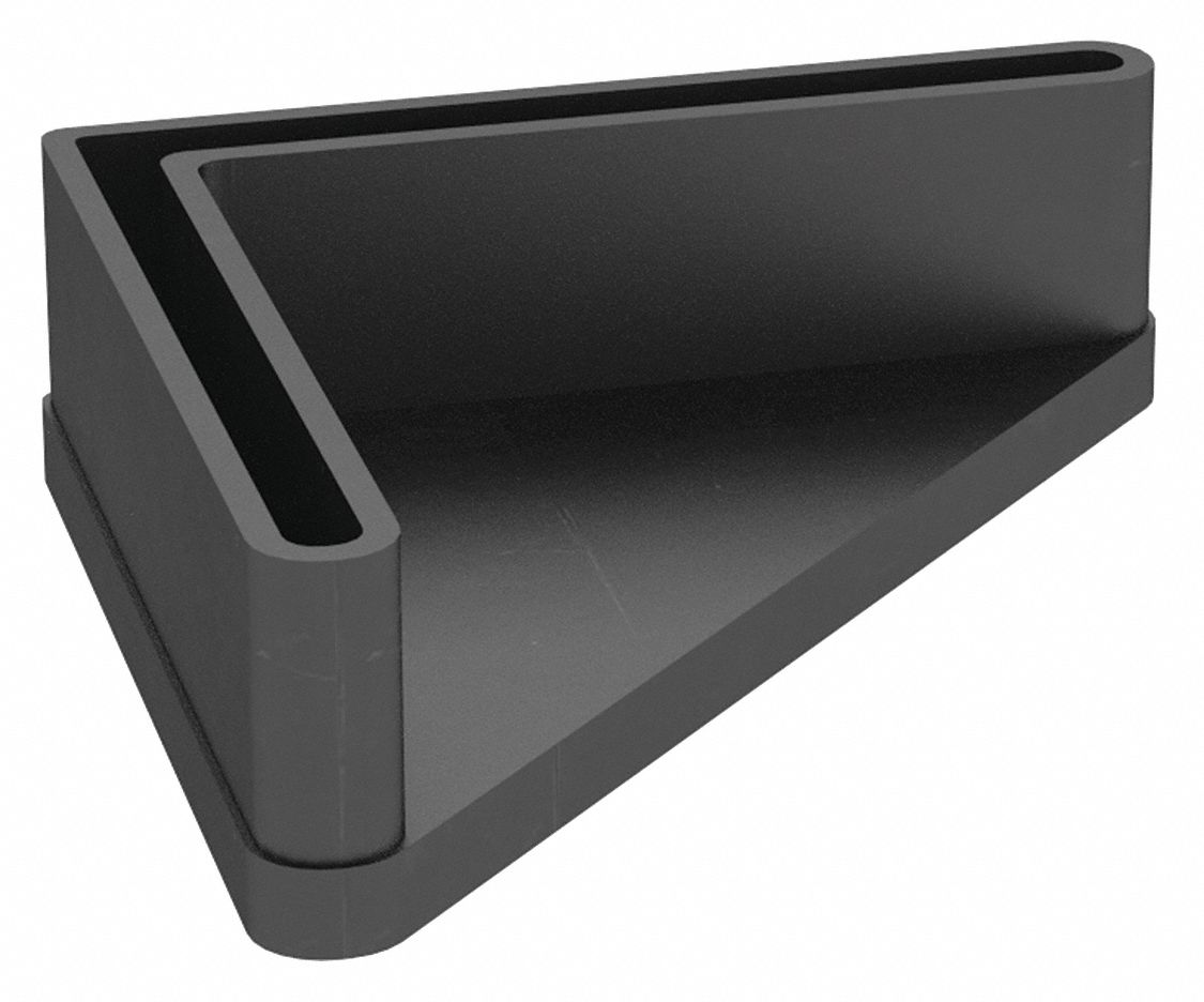 Foot Plate: 2 1/4 in x 2 1/4 in x 3/4 in, Black, Nylon, Unfinished