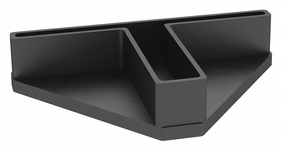 Foot Plate: 3 7/16 in x 2 in x 3/4 in, Black, Nylon, Unfinished