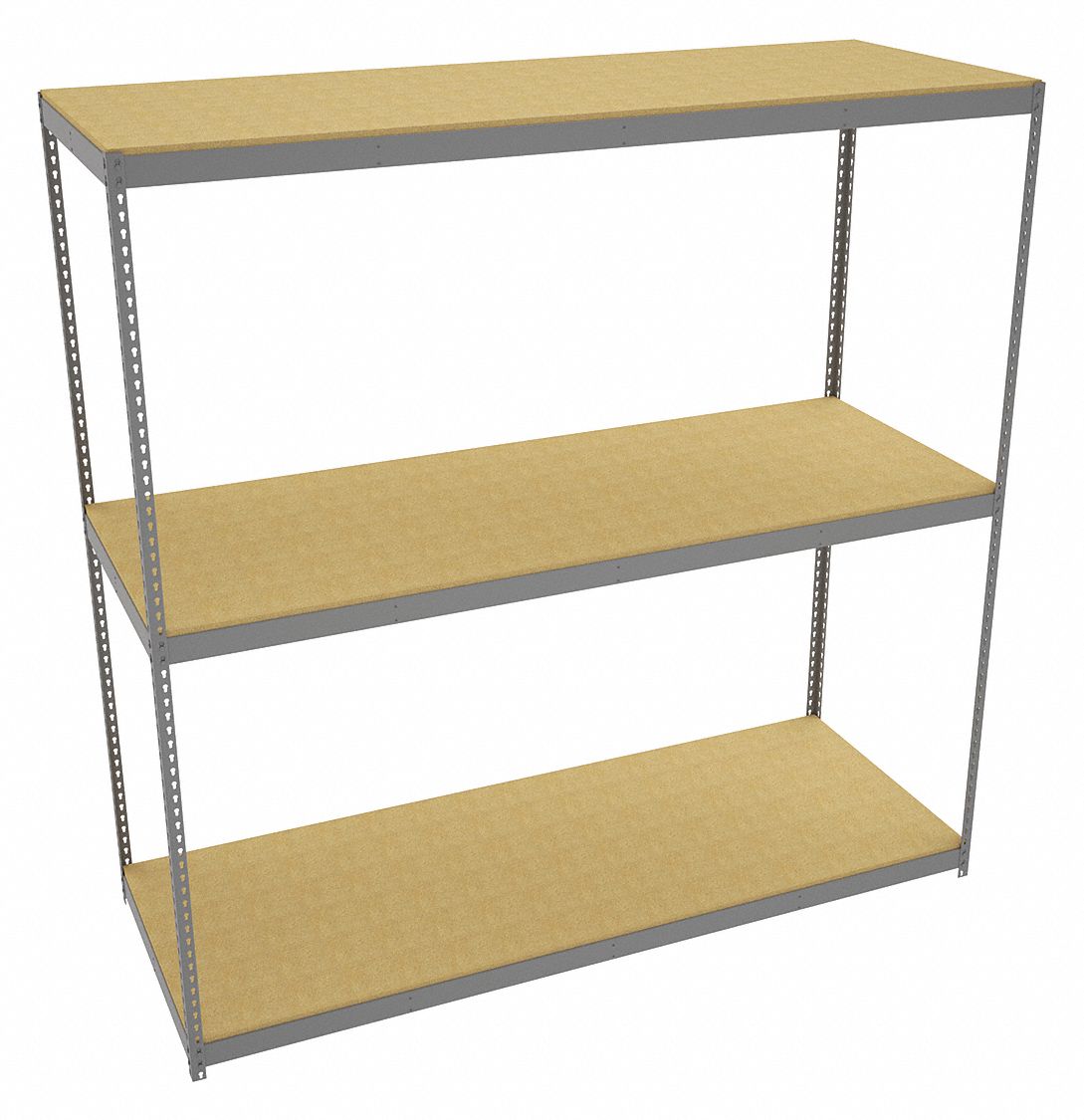 Boltless Shelving: Starter, Heavy-Duty, 96 in x 36 in, 96 in Overall Ht, 3 Shelves, Open