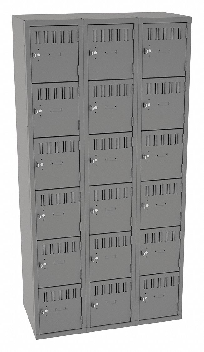 BOX LOCKER,ASSEMBLED,STEEL,GRAY