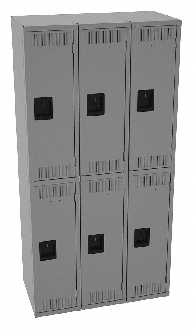 WRDRB LOCKR,LVRD,3 WD,2 TIER,MEDIUM GRAY