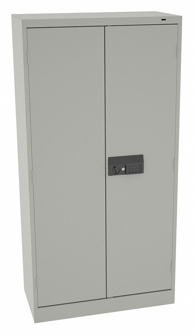 Storage Cabinet: 36 in x 18 in x 72 in, 1 Adj Shelf, Frame, 150 lb Shelf Capacity, Gray