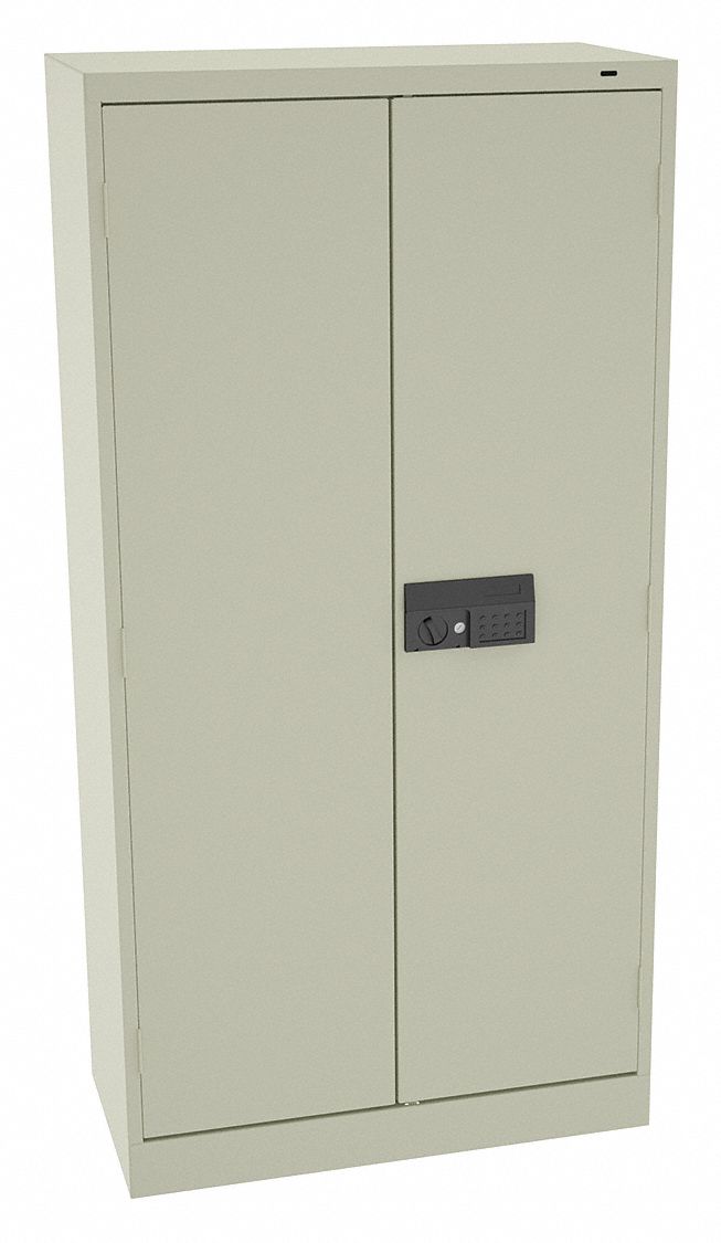 Storage Cabinet: 36 in x 18 in x 72 in, 1 Adj Shelf, Frame, 150 lb Shelf Capacity, Tan, Tan