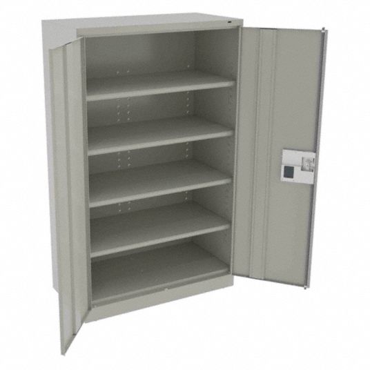 TENNSCO Storage Cabinet: 48 in x 24 in x 78 in, Recessed Pull Handle &  Electronic Keypad, Leveling