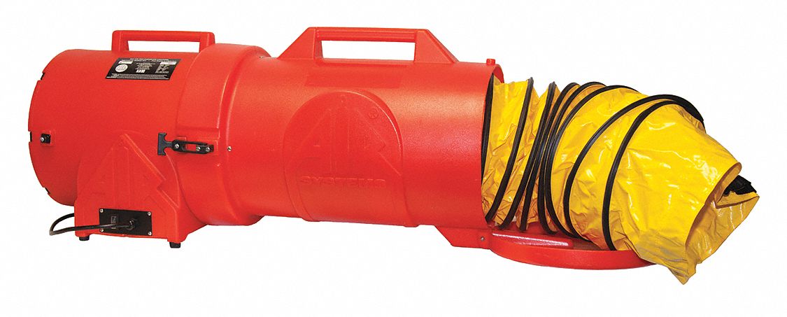 PORTABLE FAN, 115 V AC, 12 IN DUCT DIAMETER, 1 HORSEPOWER, ORANGE