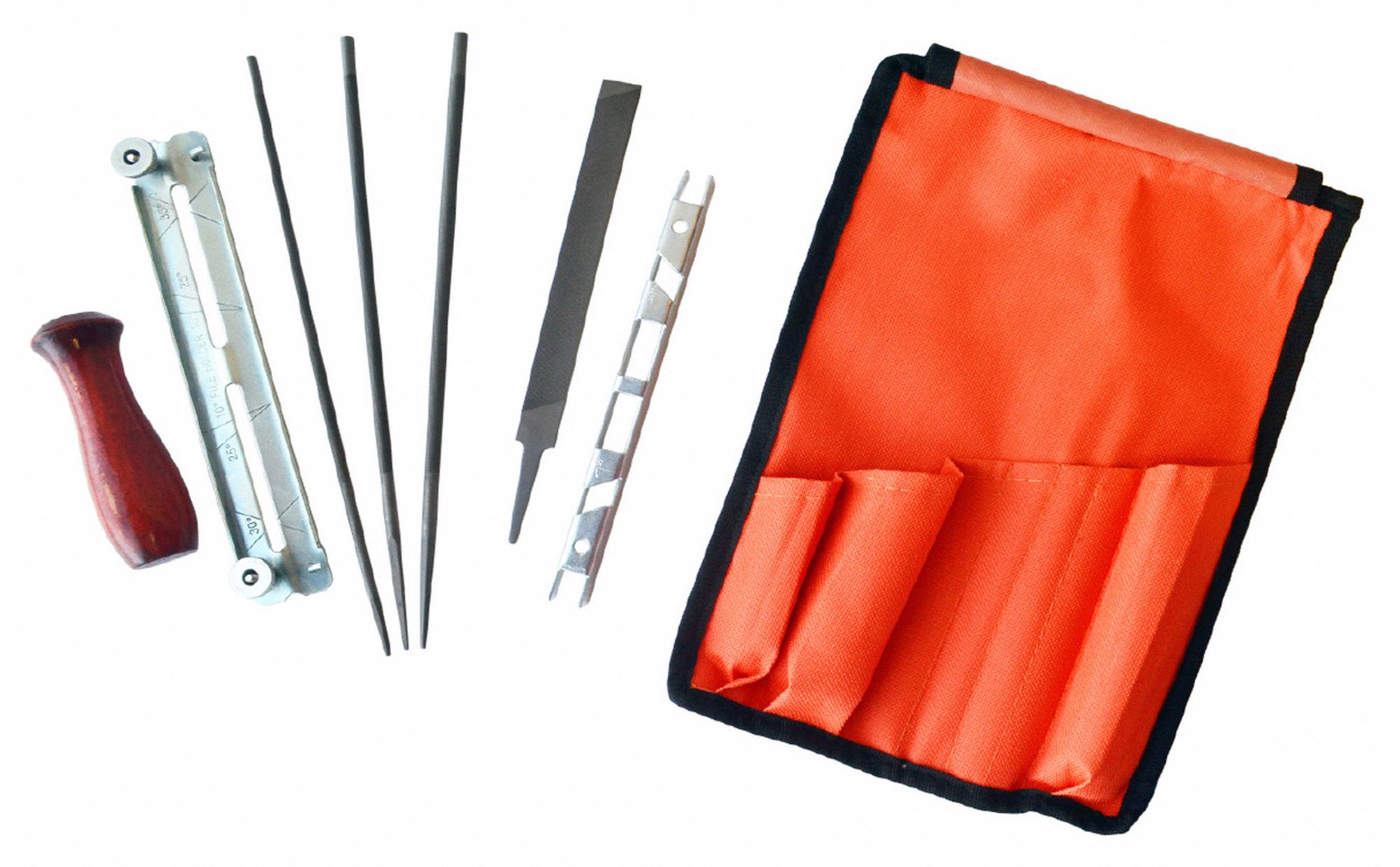 10 13/64 in Solid Pattern Sharpening Field Kit with Chrome Plated Finish; Number of Pieces: 8