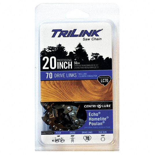TRILINK, 20 in Compatible Bar Lg, 3/8 in, Chainsaw Chain - 39FY87 ...
