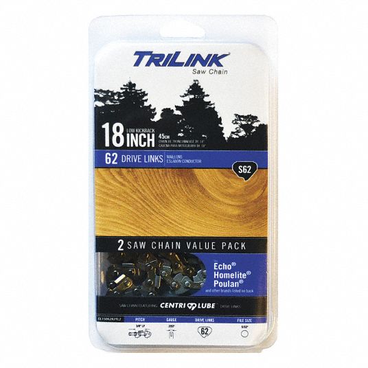 TRILINK, 18 in Compatible Bar Lg, 3/8 in, Chainsaw Chain - 39FY89 ...