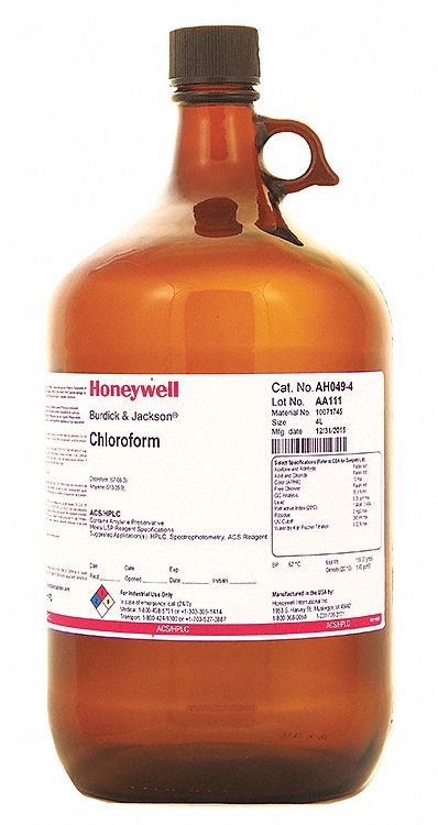 Honeywell Burdick Jackson Chloroform 4l Hplc Grade Chcl3 Pk4 39fz03 Ah049 4 Grainger