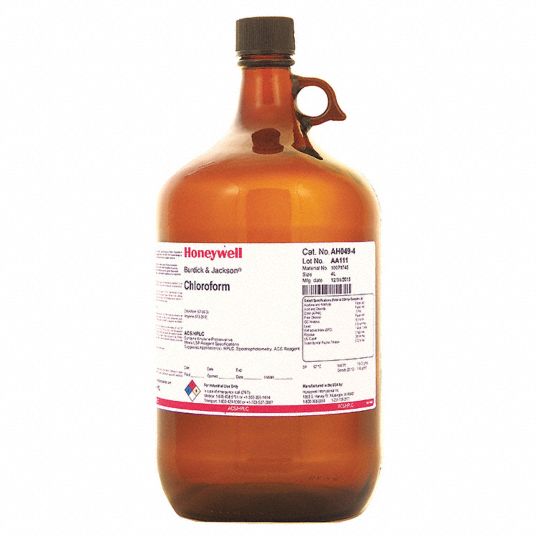 Chloroform: 0.1% Concentration, 67-66-3, 119.38, CHCl3, Clear Glass,  Bottle, HPLC/ACS, 4 PK - Grainger