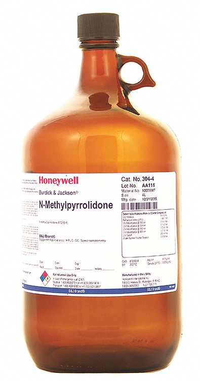 N-Methylpyrrolidone: HPLC, 4 L, 872-50-4, 0.1% Concentration, Solvent, Liquid, Bottle, Glass, 4