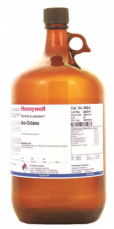 Iso-Octane: ACS/HPLC, 4 L, 540-84-1, 100% Concentration, Solvent, Liquid, Bottle, Glass, 1