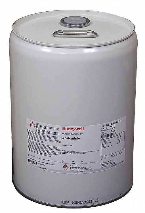 Acetonitrile: ACS, 19 L, 75-05-8, 0.1% Concentration, Solvent, Liquid, Bottle, Glass, 1