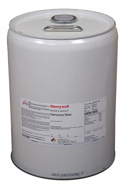 Petroleum Ether: ACS, 19 L, 8032-32-4, 0.99, Solvent, Liquid, Can, Metal, 18 mo Shelf Life, 1