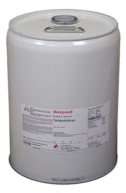 Tetrahydrofuran - Stabilized with BHT: ACS, 19 L, 109-99-9, 0.1% Concentration, Solvent, Liquid, 1