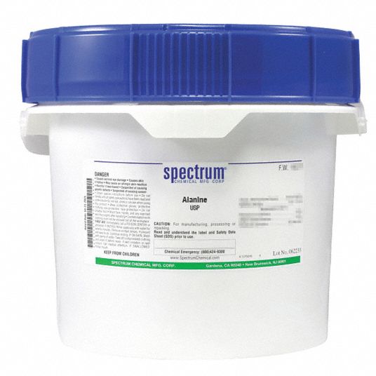 SPECTRUM Alanine, USP: 56-41-7, F.W. 89.09, C3H7NO2, Plastic, Drum