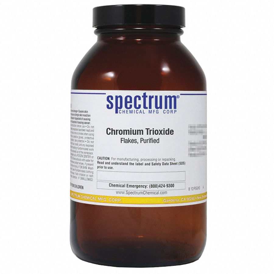 Chromium Trioxide: Lab, 500 g, 1333-82-0, Reagent, Flakes, Bottle, Amber Glass, 24 mo Shelf Life, 1