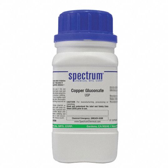 SPECTRUM Copper Gluconate, USP, 125g - 39G261|C1334-125GM07 - Grainger