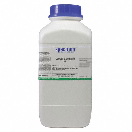 SPECTRUM Copper Gluconate, USP, 2.5kg 39G262C13342.5KG13 Grainger