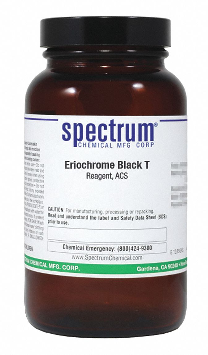 Eriochrome Black T: ACS, 100 g, 1787-61-7, Reagent, Powder, Bottle, Amber Glass, 24 mo Shelf Life, 1