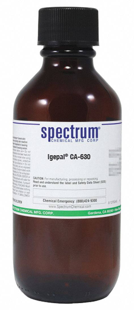 Igepal® CA-630: Lab, 500 mL, 9002-93-1, Reagent, Liquid, Bottle, Amber Glass, 24 mo Shelf Life, 1