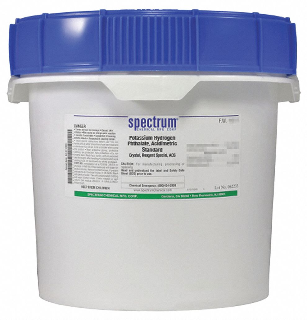 Potassium Hydrogen Phthalate: ACS, 12 kg, 877-24-7, Reagent, Powder, Drum, Plastic, 1