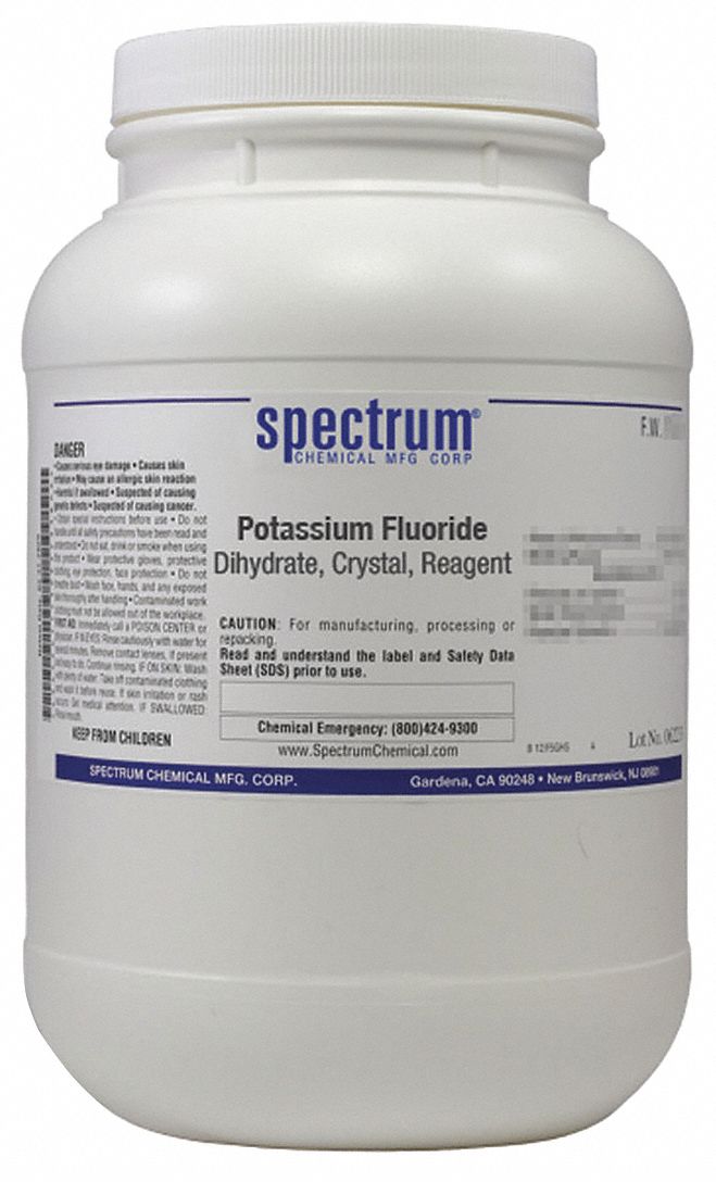 Potassium Fluoride - Dihydrate: Lab, 2.5 kg, 13455-21-5, Reagent, Powder, Bottle, Plastic, 1