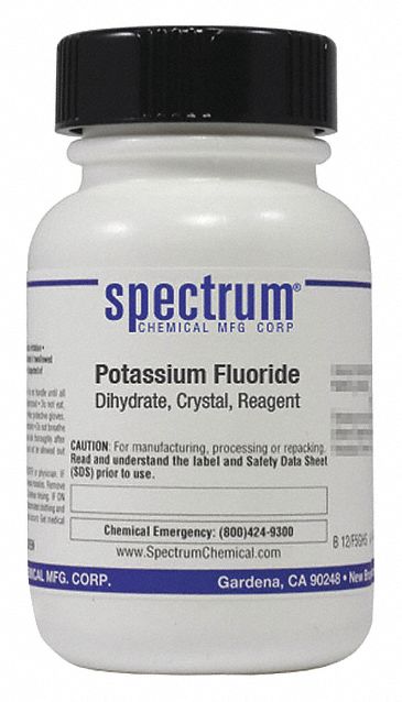 Potassium Fluoride - Dihydrate: Lab, 25 g, 13455-21-5, 3.85 N (3.85 M), Reagent, Powder, Bottle, 1
