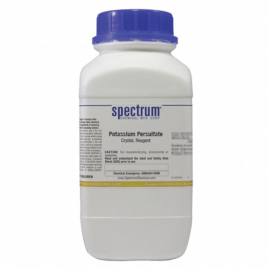 Spectrum Potassium Persulfate Crystal Reagent 7727 21 1 F W 270 32 K2s2o8 Plastic Bottle 4 Pk 39g755 P1375 2 5kg76 Grainger