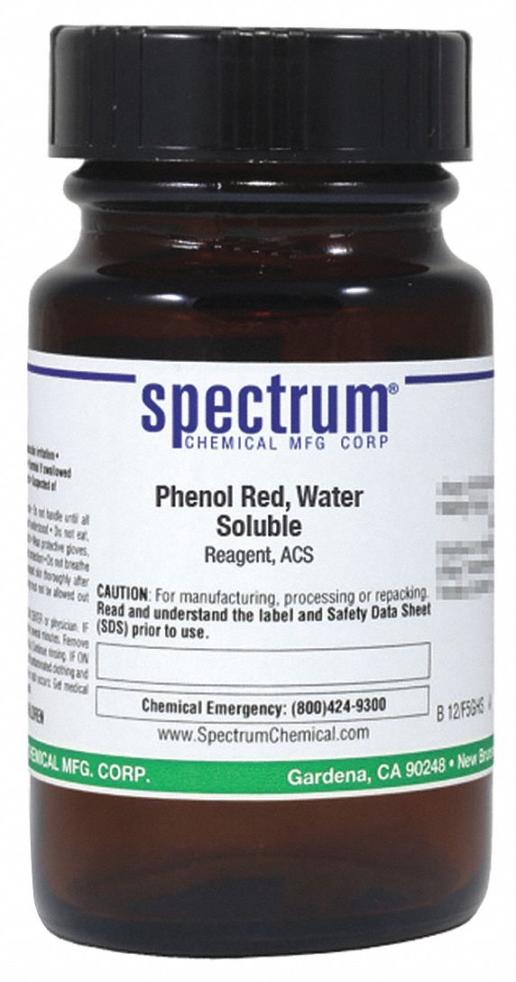 Phenol Red, Water Soluble, Reagent, ACS, 25g