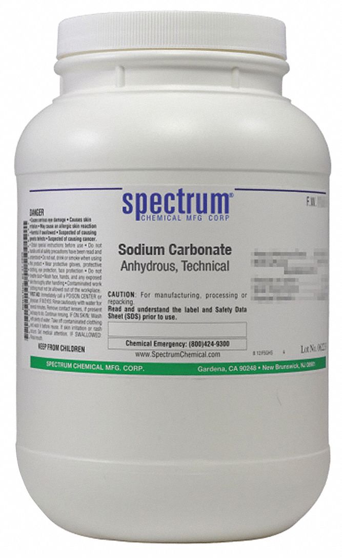 Sodium Carbonate - Anhydrous: Lab, 2.5 kg, 497-19-8, Reagent, Powder, Bottle, Plastic, 1