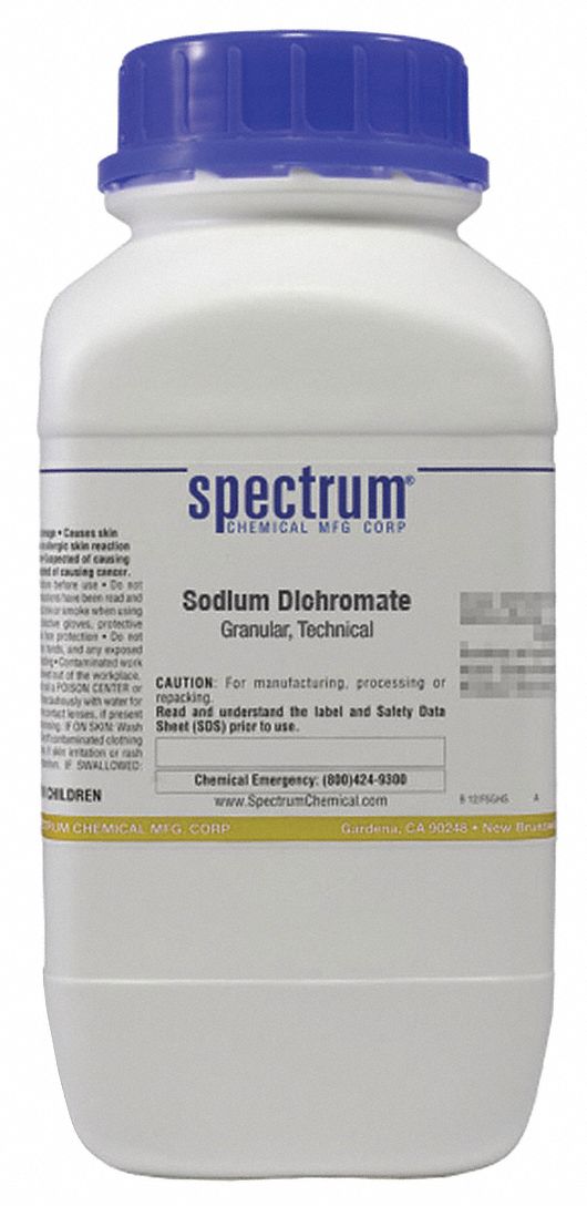 Sodium Dichromate: Lab, 2.5 kg, 7789-12-0, Reagent, Powder, Bottle, Plastic, 24 mo Shelf Life, 1