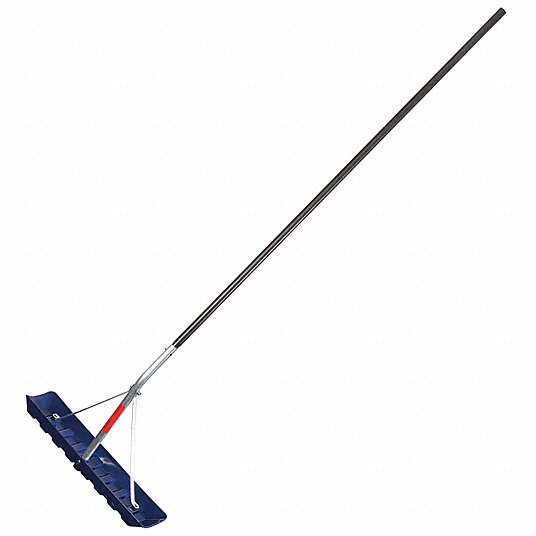 Snow Roof Rake: 24 in Blade Wd, Aluminum, Straight, 16 ft Handle Lg, 6 in Blade Ht, Poly