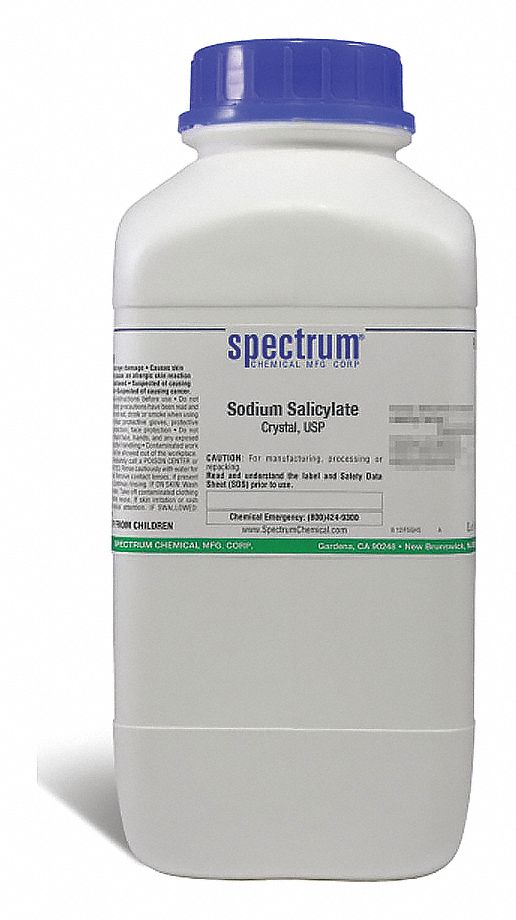 Sodium Salicylate: USP, 2.5 kg, 54-21-7, Reagent, Powder, Drum, Plastic, 36 mo Shelf Life, 1