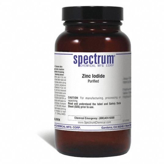 SPECTRUM Zinc Iodide, Purified, 500g 39H157Z1073500GM10 Grainger