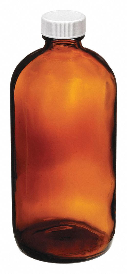 Precleaned Bottle: Glass, 500 mL Capacity - mL, 16.9 fl oz Capacity - oz, 75 mm Body Dia, Type III