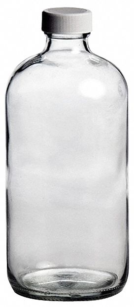 Precleaned Bottle: Glass, 500 mL Capacity - mL, 16.9 fl oz Capacity - oz, 75 mm Body Dia, Type III