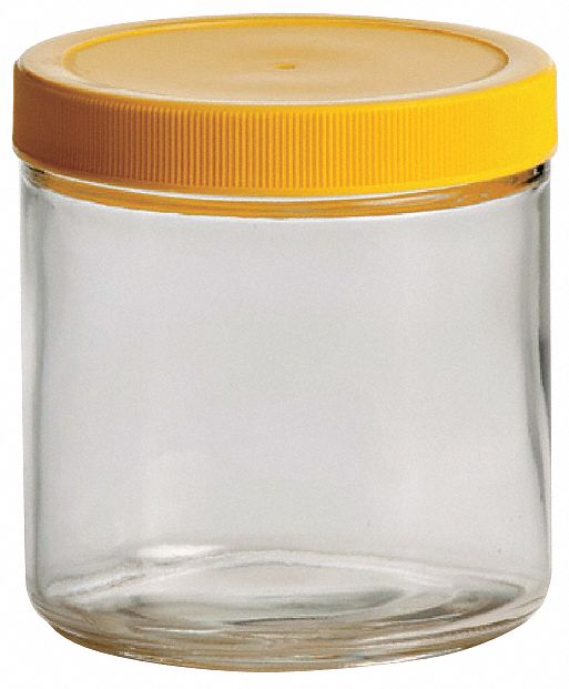 PRECLEANED JAR,480ML,GLASS,WIDE,PK12