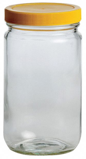 Jar: Glass, 960 mL Capacity - mL, 32 fl oz Capacity - oz, Closure Included, 95 mm Body Dia, Sampling