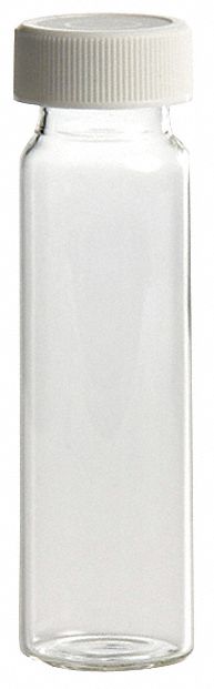 Vial: Borosilicate Glass, 40 mL Capacity - mL, 1.35 fl oz Capacity - oz, 72 Vials Included, Clear, A