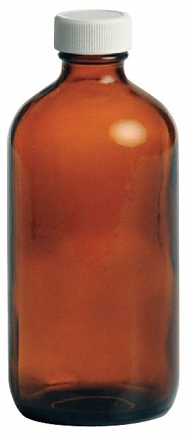 Precleaned Bottle: Glass, 240 mL Capacity - mL, 8 fl oz Capacity - oz, 60 mm Body Dia, Non-Sterile
