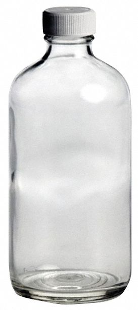 Precleaned Bottle: Glass, 240 mL Capacity - mL, 8 fl oz Capacity - oz, 60 mm Body Dia, Non-Sterile