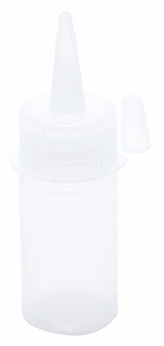 Dispensing Bottle: 1 oz Labware Capacity - English, LDPE, Includes Closure, 10 PK