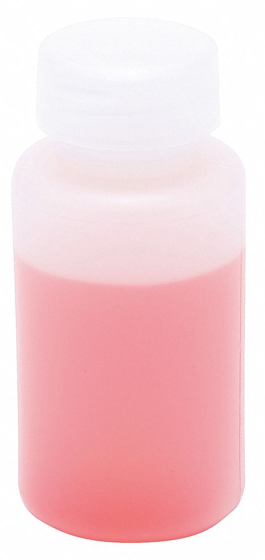 Dispensing Bottle: 1 oz Labware Capacity - English, HDPE, Includes Closure, 12 PK