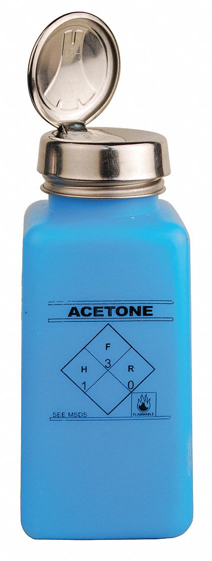 Dispensing Acetone ESD Bottle: HDPE, 8 fl oz Capacity - English, 236.5 mL  Capacity - Metric, Acetone