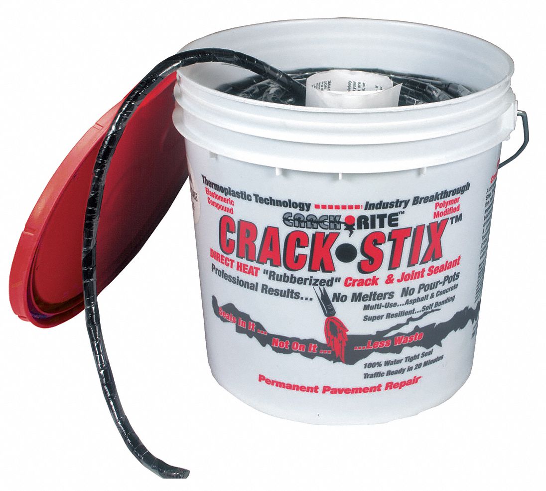 Crack Filler: Crack Rite, Black, Asphalt, 8 lb Container Size, Pail, No VOC