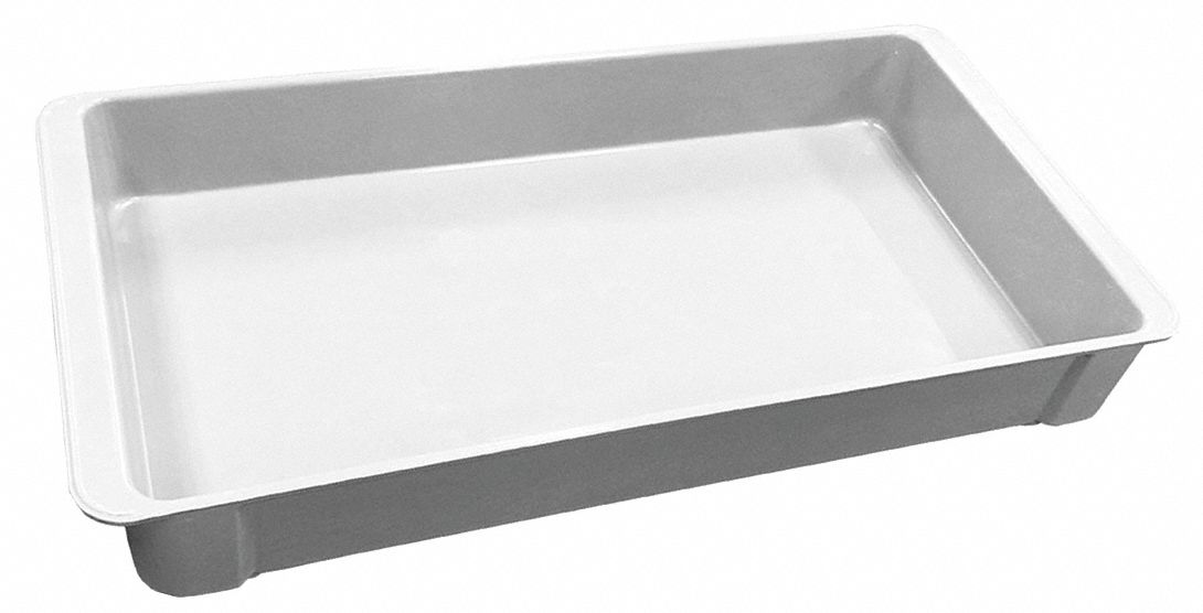 MOLDED FIBERGLASS Stacking Container, White, 3 1/8 inH x 23 3/8 inL x