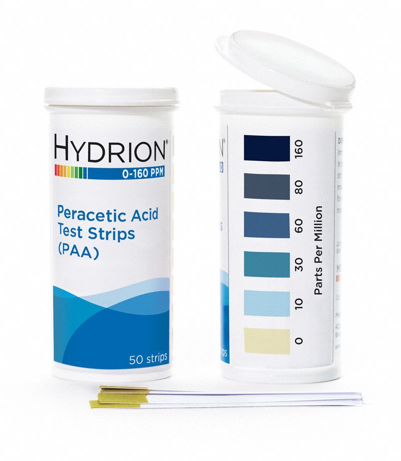 Micro Essential Lab Hydrion PAA160 Peracetic Acid Test Strips  50 Strips 