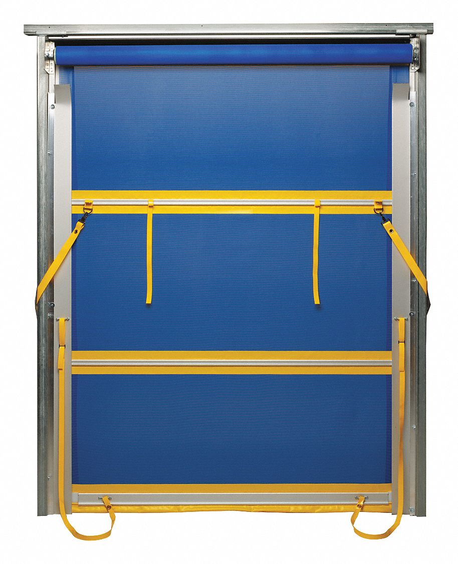 Tmi Blue With Yellow Trim Spring Assist Roll Up Under Header Mount